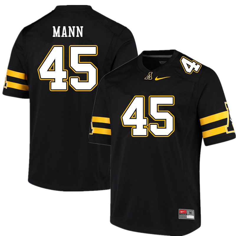 Men #45 Jake Mann Appalachian State Mountaineers College Football Jerseys Sale-Black